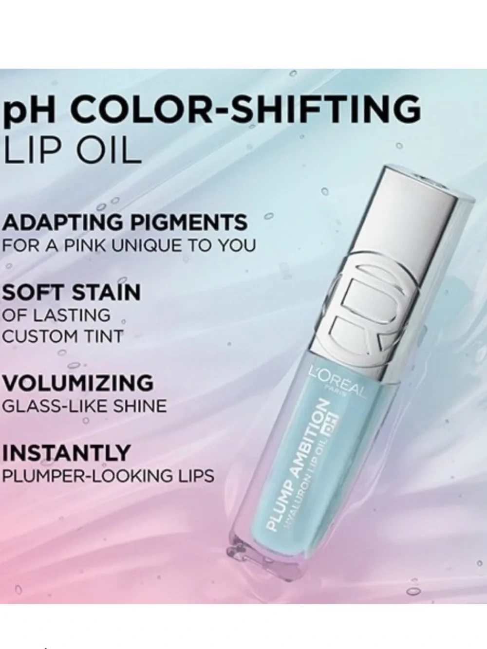 🦋L'Oréal 113 Cristal Ice Plump Ambition Hyaluron Lip Oil New Full Size
